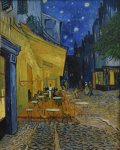 Vincent_van_Gogh_(1853-1890)Caféterras_bij_nacht(place_du_Forum)_Kröller-Müller_Museum_Otterlo_23-8-2016_13-35-40