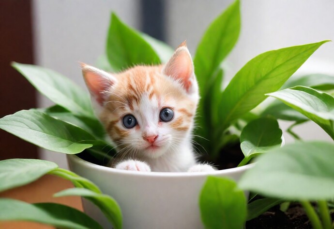 pikaso_texttoimage_kitten-in-a-plant