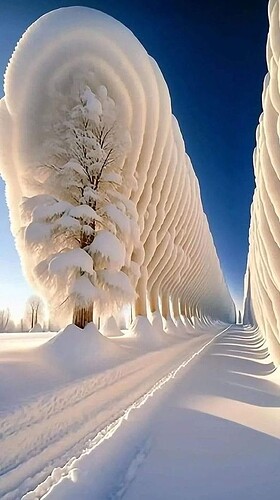 Snow on the trees in Finland
