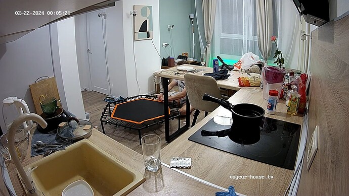 working on trampoline