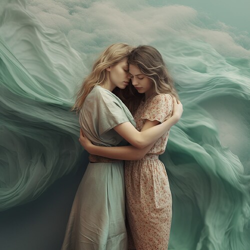 side-view-women-hugging-fantasy-world